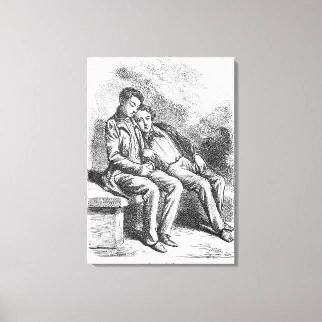 Lucien de Rubempre och David Sechard Canvastryck (Framsida)