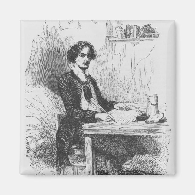 Lucien de Rubempre skriver ett brev Magnet (Framsidan)