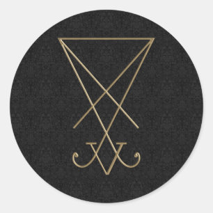 Lucifer Alchemy Sigil Gothic Art Runt Klistermärke