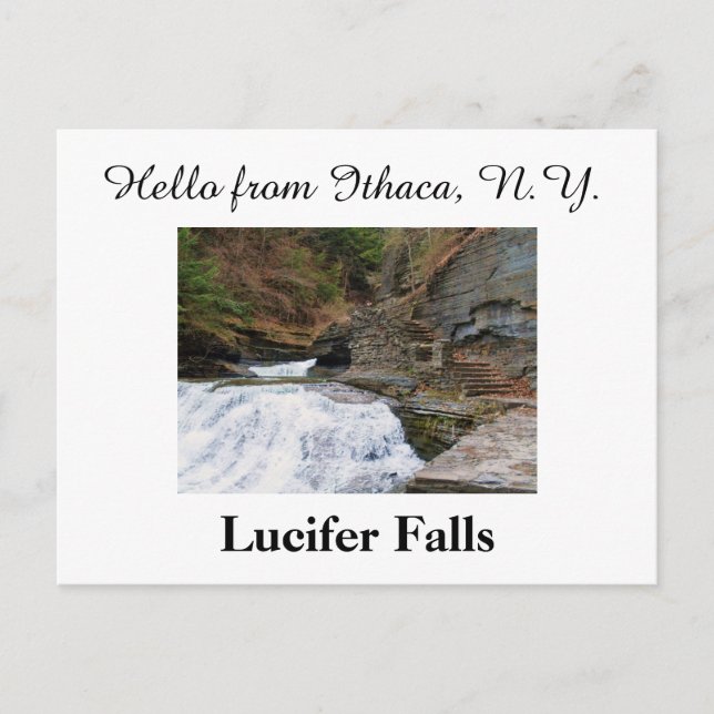 LUCIFER FALLS ITHACA NEW YORK VYKORT (Framsida)