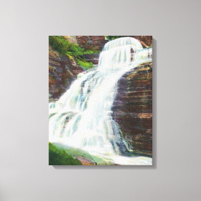 Lucifer Falls View in Robert H. Treman State Canvastryck (Framsida)