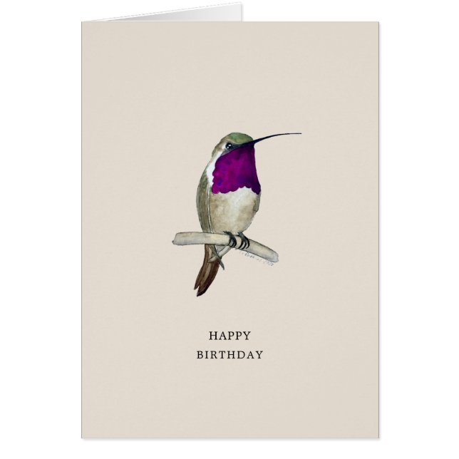 Lucifer Hummingbird Grattis på födelsedagen Card Hälsningskort (Framsidan)
