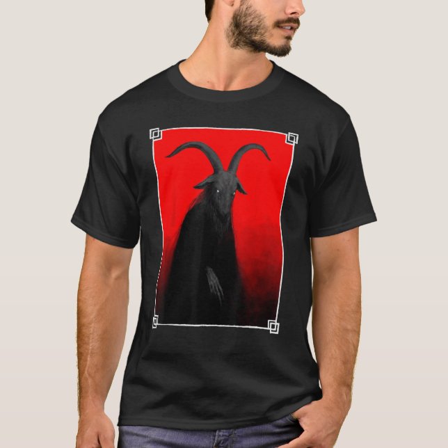 Lucifer Light Bearer Satan Lux Occult Baphomet Goa T Shirt (Framsida)