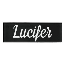 Lucifer litet rektangulärt magnetiskt känt emblem