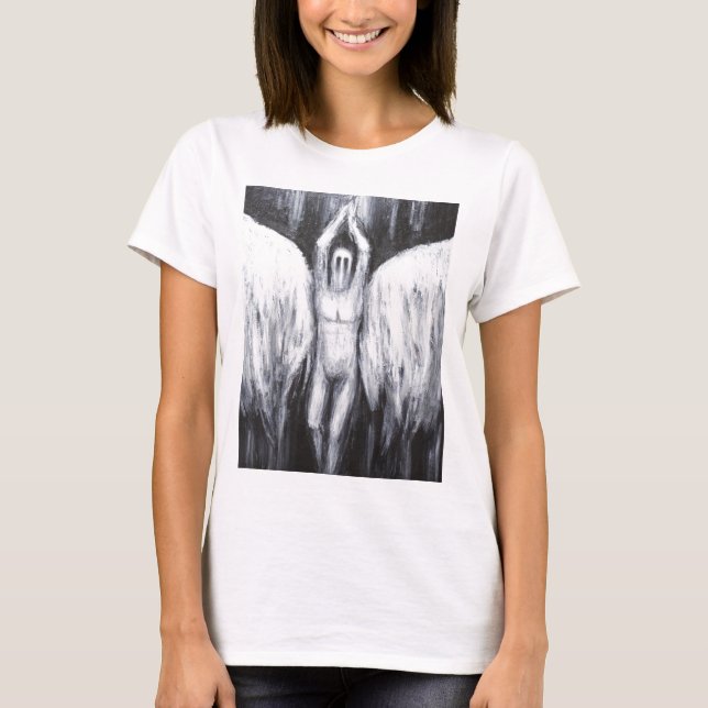 Lucifer morgonstjärnan som stiger ned till t shirt (Framsida)