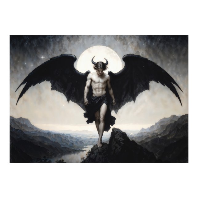 Lucifer Mörk Fantasy Fototryck (Framsidan)