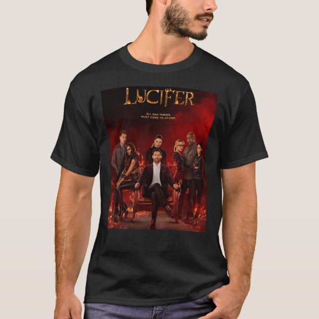 Lucifer Morningstar säsong 6 klassisk T-Shi T Shirt (Framsida)