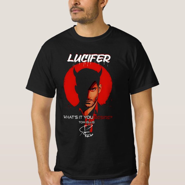 Lucifer Morningstar Vad vill du verkligen? T Shirt (Framsida)