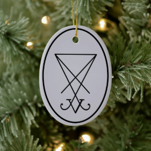 Lucifer Occult Sigil Julgransprydnad Keramik