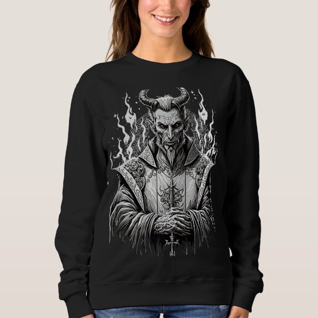 Lucifer Satan Occult Beelzebub Demon T Shirt (Framsida)