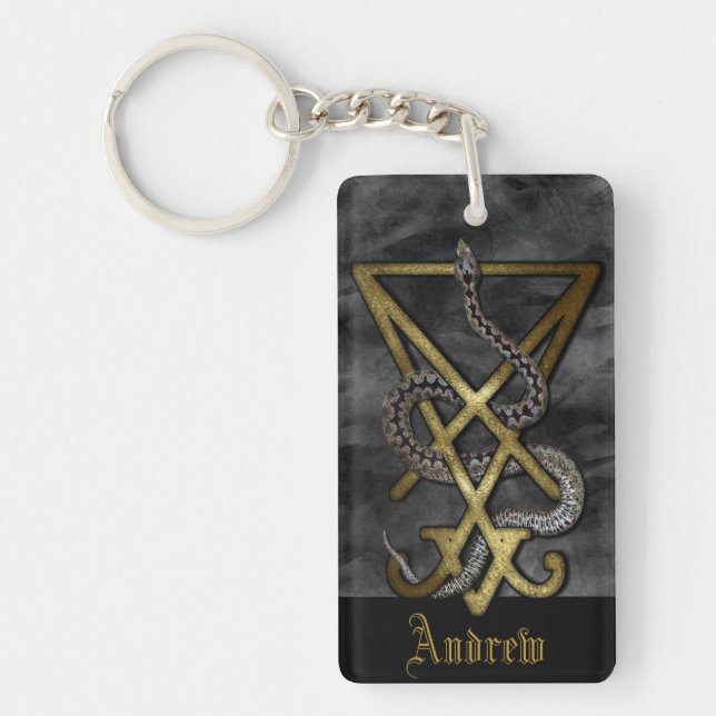 Lucifer Serpent Occult Symbol Nyckelring (Framsidan)