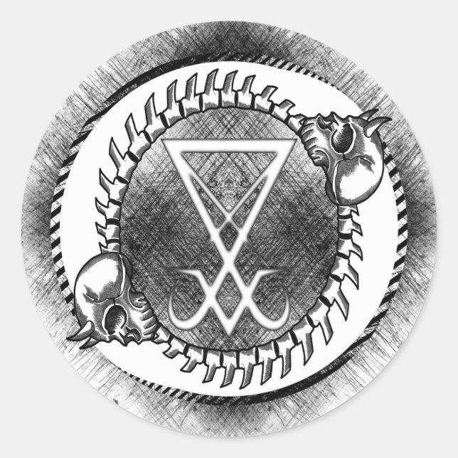 Lucifer sigil rund dekal runt klistermärke (Framsida)