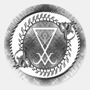 Lucifer sigil rund dekal runt klistermärke