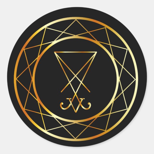 Lucifer Sigil Runt Klistermärke (Framsida)