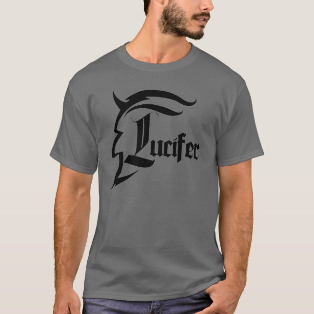 Lucifer skjortasvart t-shirt (Framsida)