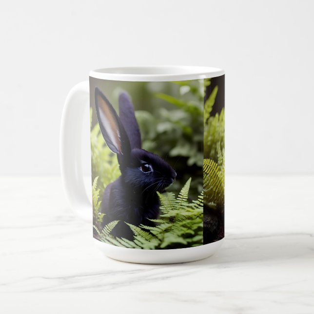 Lucifer the Black Bunny: Mörk Bundle of MisChief Kaffemugg (Framsida vänster)
