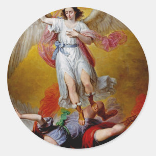 Lucifers fall av Antonio Maria Esquivel Runt Klistermärke