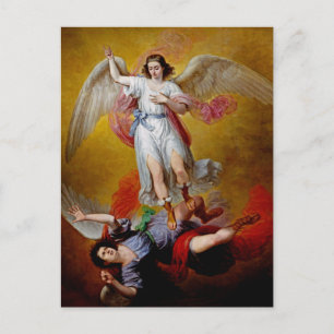 Lucifers fall av Antonio Maria Esquivel Vykort