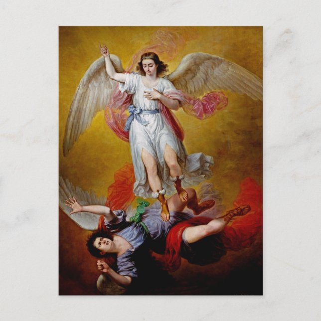 Lucifers fall av Antonio Maria Esquivel Vykort (Framsida)