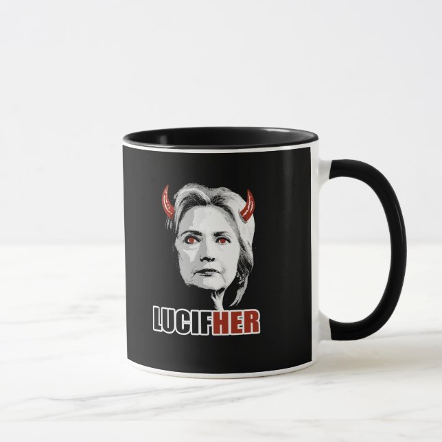 Lucifher - Hillary är Lucifer - Anti-Hillary - Mugg (Höger)