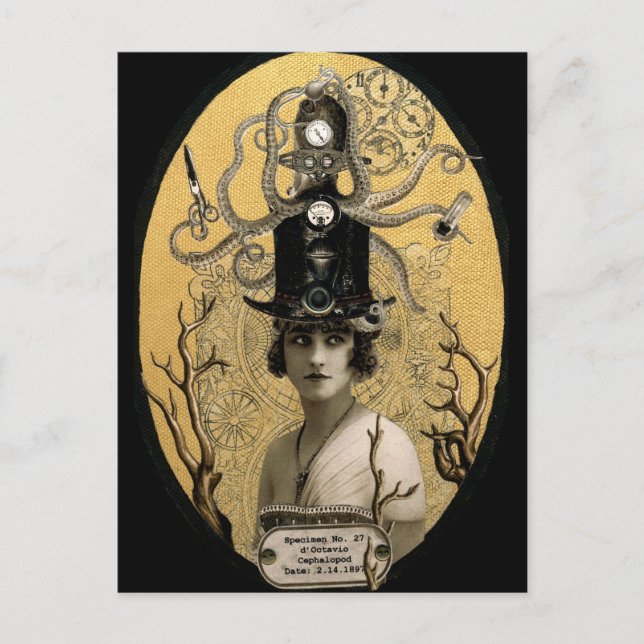 Lucinda Octavio Steampunk Postcard Vykort (Framsida)