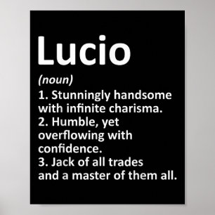 Lucio Definition Personlig Namn Funny Birthday Poster