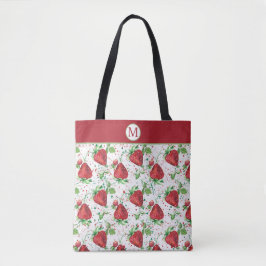 Lucious Summer Strawberry Mönster Monogram Tygkasse