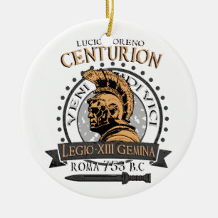 Lucius Voreno, berömd Roman Centurion Baby Rompe Julgransprydnad Keramik