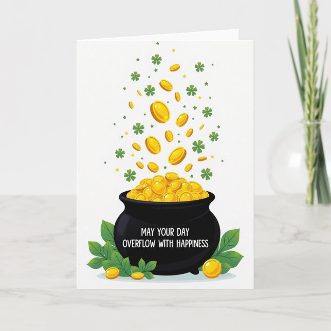 Luck And Happiness St Patricks Card Kort (Framsida)