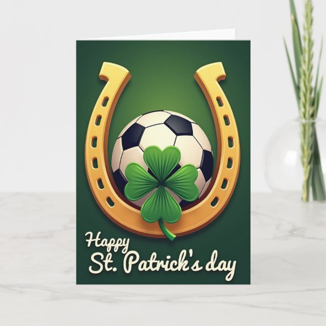 Luck Clover Horseshoe Soccer Card Kort (Framsida)