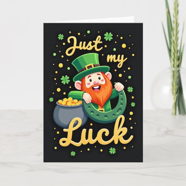 Luck Faux Gold Foil Texture Card Kort (Framsida)