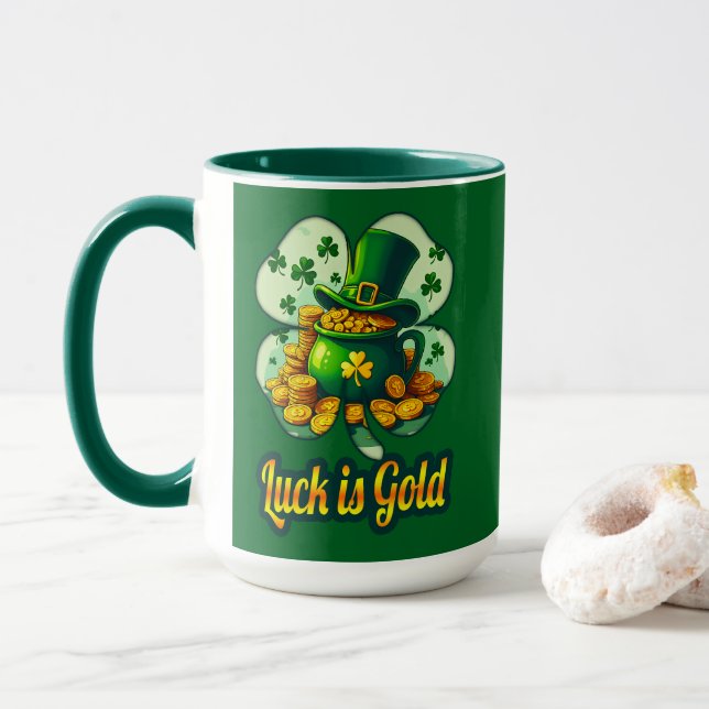 Luck Is Gold St Patrick’s Day - caneca Mugg (Med munk)