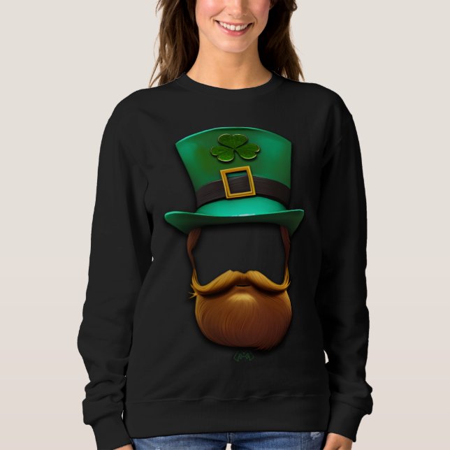 Luck Of The Irish Hat & Beard T Shirt (Framsida)