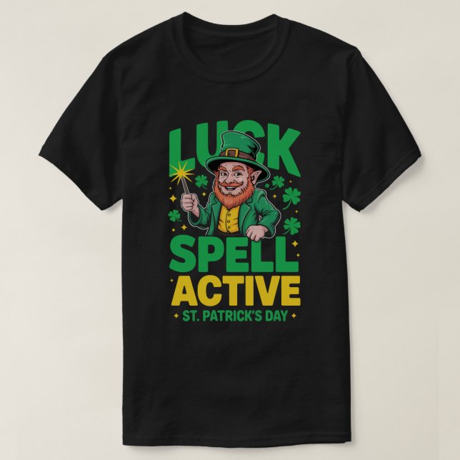 Luck Spell Active Leprechaun St. Patrick’s Day Tee (Design framsida)