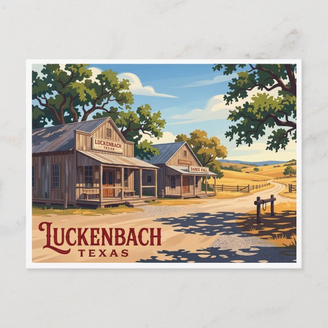 Luckenbach Texas Vykort (Framsida)