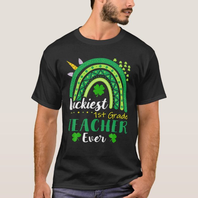 Luckiest 1st Klass Lacher St patrick's day R T Shirt (Framsida)