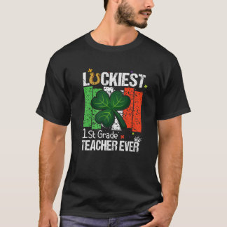 Luckiest 1St Klass Lärare någonsin Coola Regbow St T Shirt