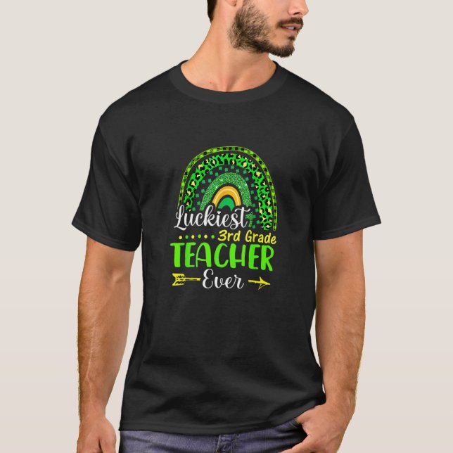 Luckiest 3rd Klass Lacher St patrick's day R T Shirt (Framsida)