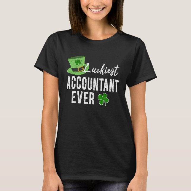 Luckiest Accountant Accounting St Patrick T Shirt (Framsida)