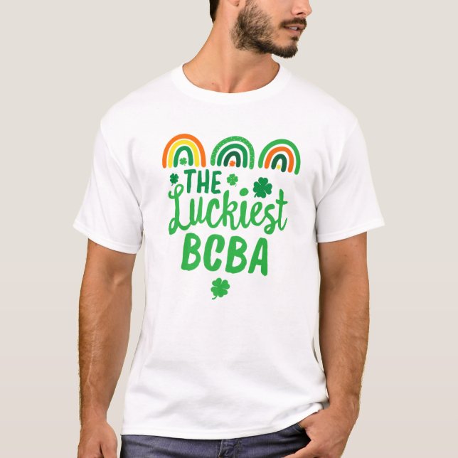 Luckiest BCBA RBT St. Patrick's Day Lucky Iris T Shirt (Framsida)
