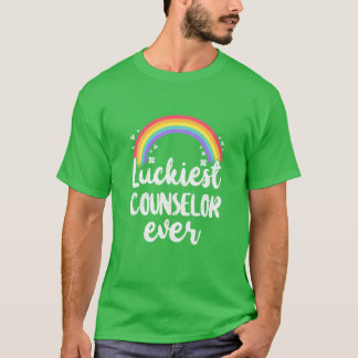 Luckiest Counselor Ever Rainbow Happy St Patricks T Shirt