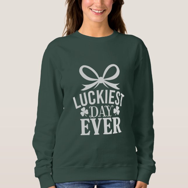 Luckiest Day nånsin St patricks day Irish Lucky T Shirt (Framsida)