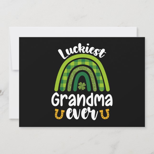 Luckiest Grandma All Family St patrick's day Inbjudningar (Framsida)