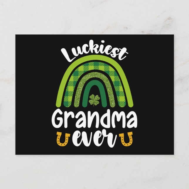 Luckiest Grandma All Family St patrick's day Vykort (Framsida)