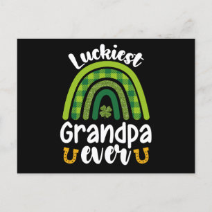 Luckiest Grandpa All Family St patrick's day Vykort
