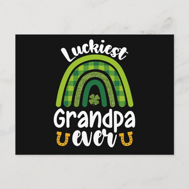 Luckiest Grandpa All Family St patrick's day Vykort (Framsida)