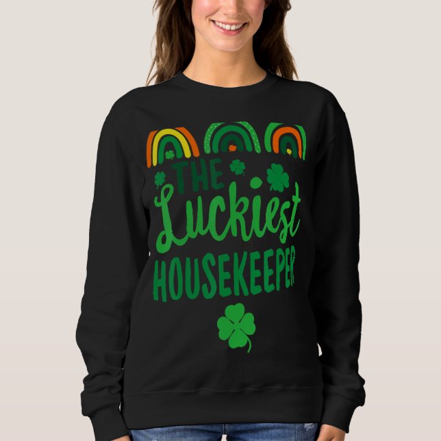Luckiest Housekeeper St patrick's day Lucky I T Shirt (Framsida)