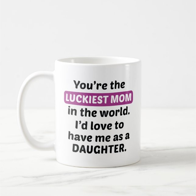 Luckiest Mamma-dotter Kaffemugg (Vänster)