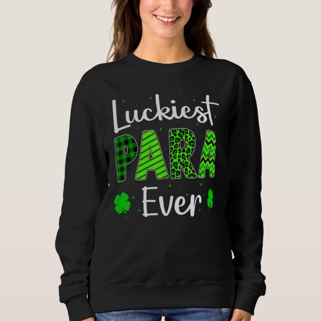 Luckiest Para nånsin Shamrock Lucky Leopard St Pat T Shirt (Framsida)
