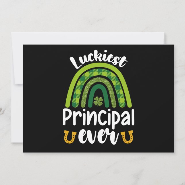 Luckiest Principal All School St patrick's day Inbjudningar (Framsida)